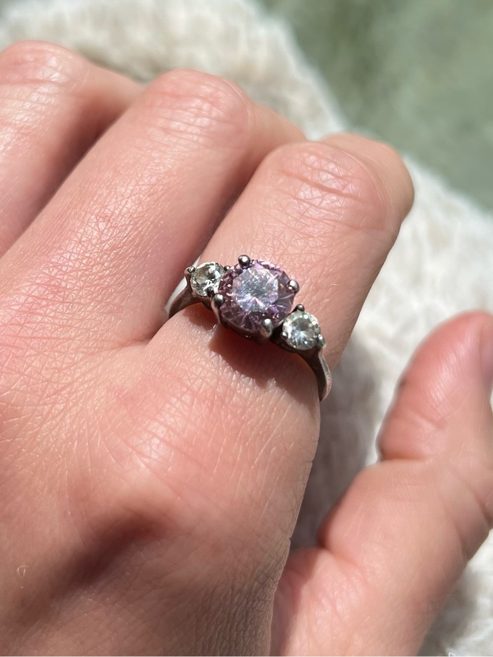 Sterling Silver & Pink Ring